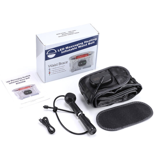 Electric Heating & Massage Waist Belt, Inflatable Airbag Lumbar Support for Back Pain and Posture Correction - American Smart
