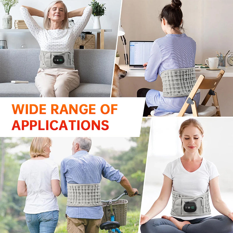 Electric Heating & Massage Waist Belt, Inflatable Airbag Lumbar Support for Back Pain and Posture Correction - American Smart