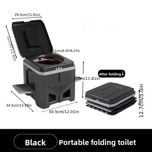 Portable foldable car and camping toilet by eprolo, featuring odor-proof design and compact outdoor emergency travel stool.