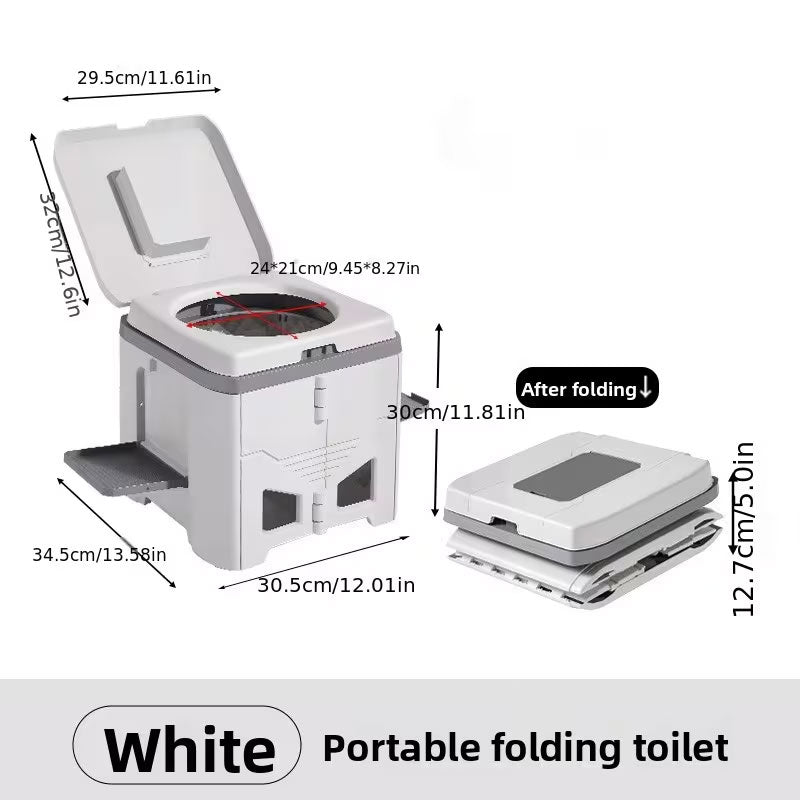 Eprolo foldable portable car and camping toilet with odor-proof design, compact outdoor emergency stool for adults.