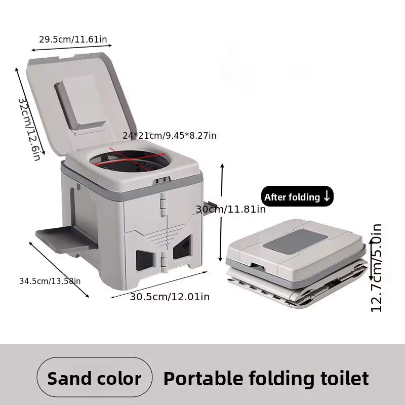 Foldable portable camping and car toilet by eprolo, compact outdoor adult travel stool with odor-proof design.