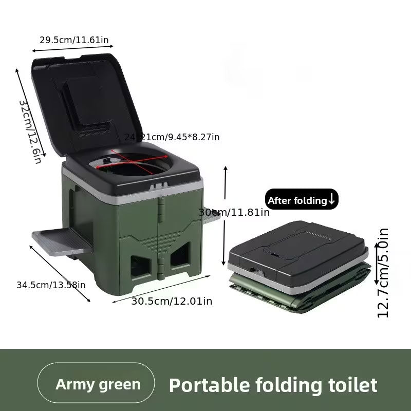 Foldable portable travel toilet by eprolo with odor-proof design, suitable for car, camping, and outdoor emergency use.