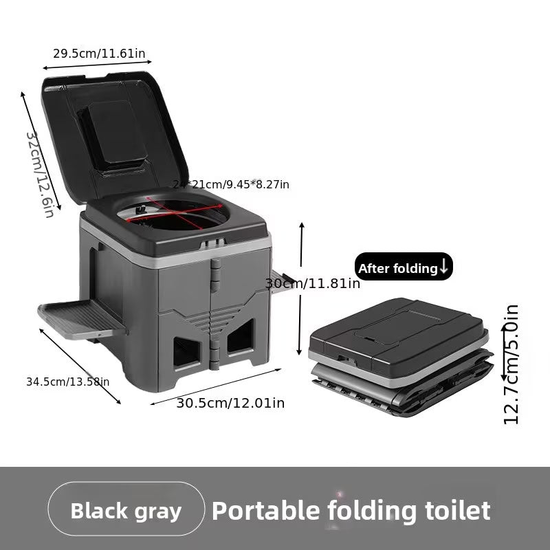 Foldable portable camping toilet by eprolo, compact outdoor adult travel toilet with odor-proof design for car and outdoor use.