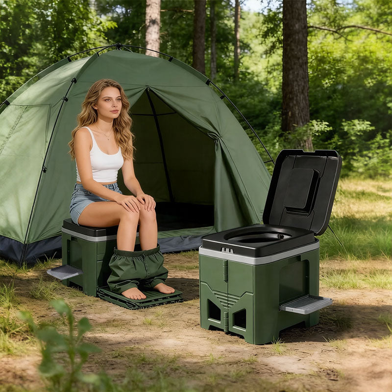 eprolo foldable portable toilet for car and camping, outdoor emergency travel stool with odor-proof design and compact setup
