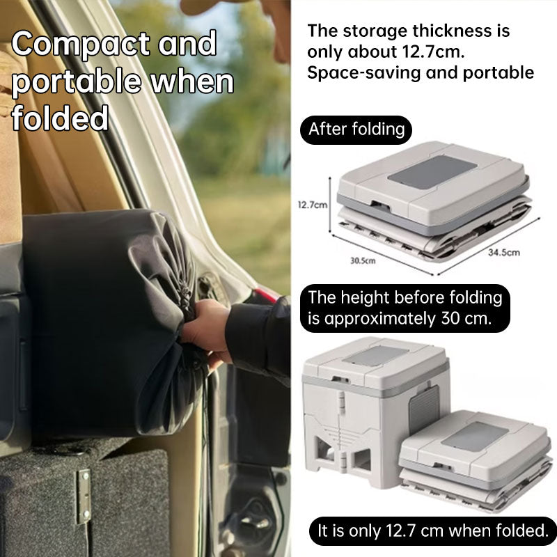 Foldable portable toilet for car and camping by eprolo, compact outdoor emergency travel toilet with odor-proof design.