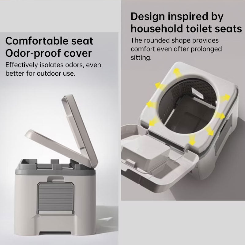 Foldable portable toilet by eprolo, compact outdoor camping and car emergency stool with odor-proof design and sturdy build.