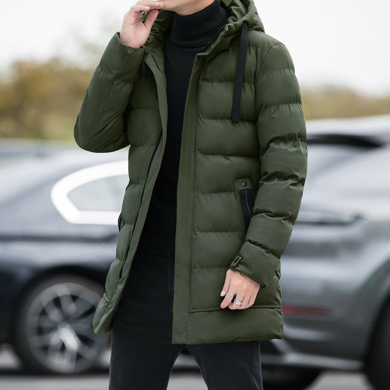 Men's thick cotton hooded jacket by Eprolo, casual and warm, featuring a relaxed fit and medium to long length in a casual fashion style.