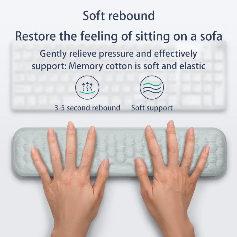 Eprolo ergonomic keyboard and mouse wrist rest with memory foam for office typing comfort and wrist protection.