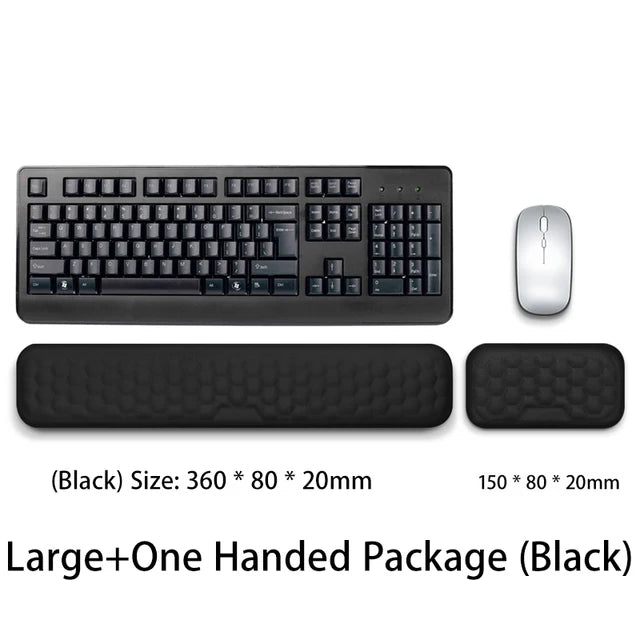 Ergonomic office keyboard and mouse wrist rest by eprolo with memory foam for comfortable typing and wrist support.