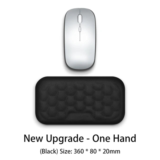 Ergonomic eprolo wrist rest with memory foam for keyboard and mouse, providing comfort and wrist support during office typing.