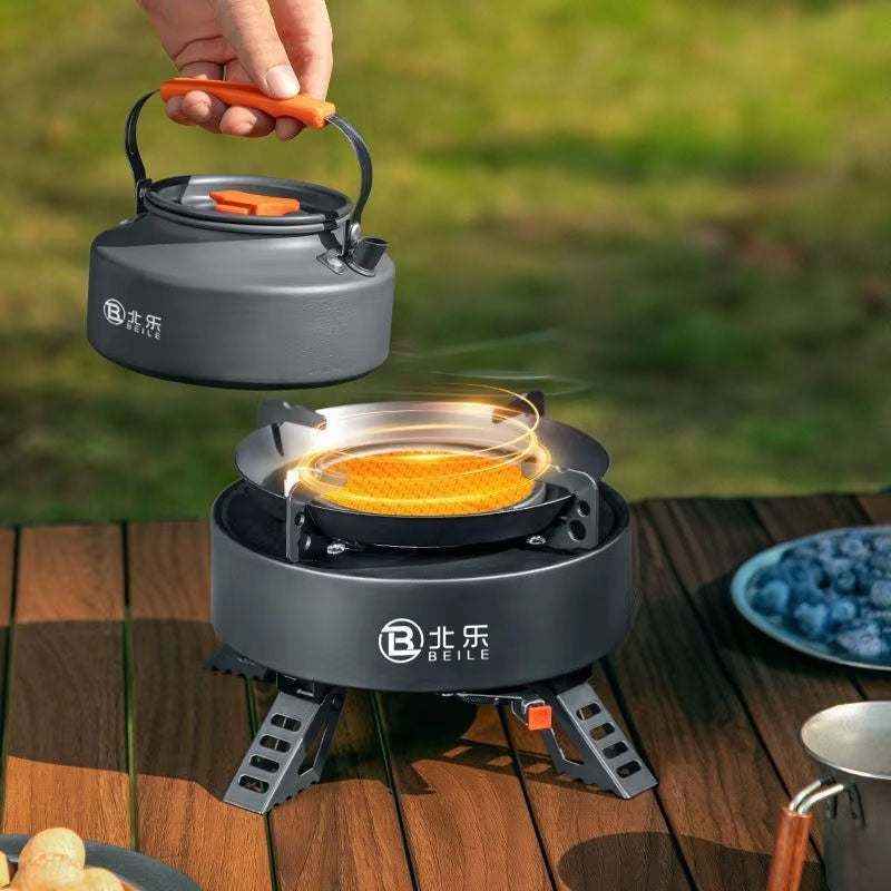 Eprolo Explorer 4000W infrared camping stove with portable design, windproof features, and electronic ignition for outdoor cooking.