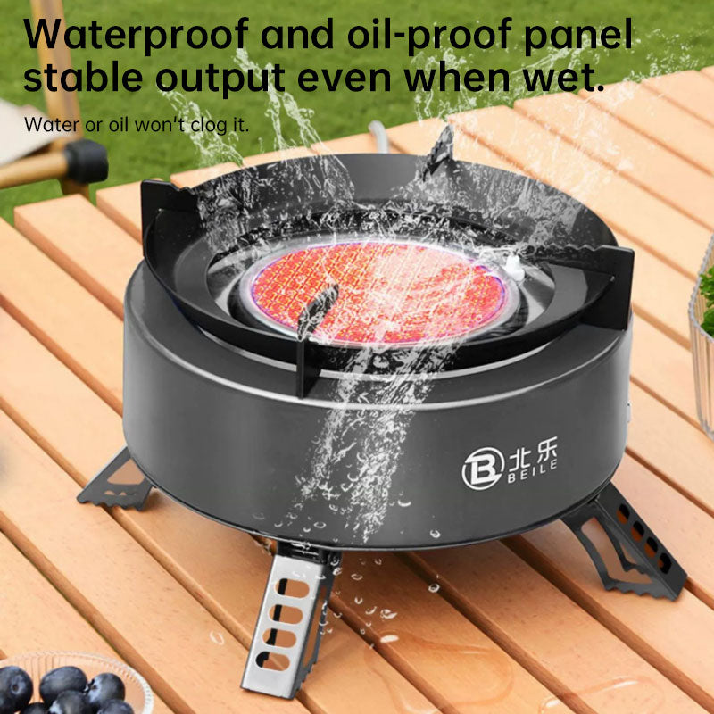 Portable eprolo Explorer 4000W infrared camping stove with electronic ignition, windproof design for outdoor cooking.