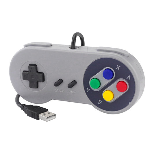 Eprolo Raspberry Pi USB gaming controller, retro arcade style SNES controller for PC gaming, plug and play, wired design