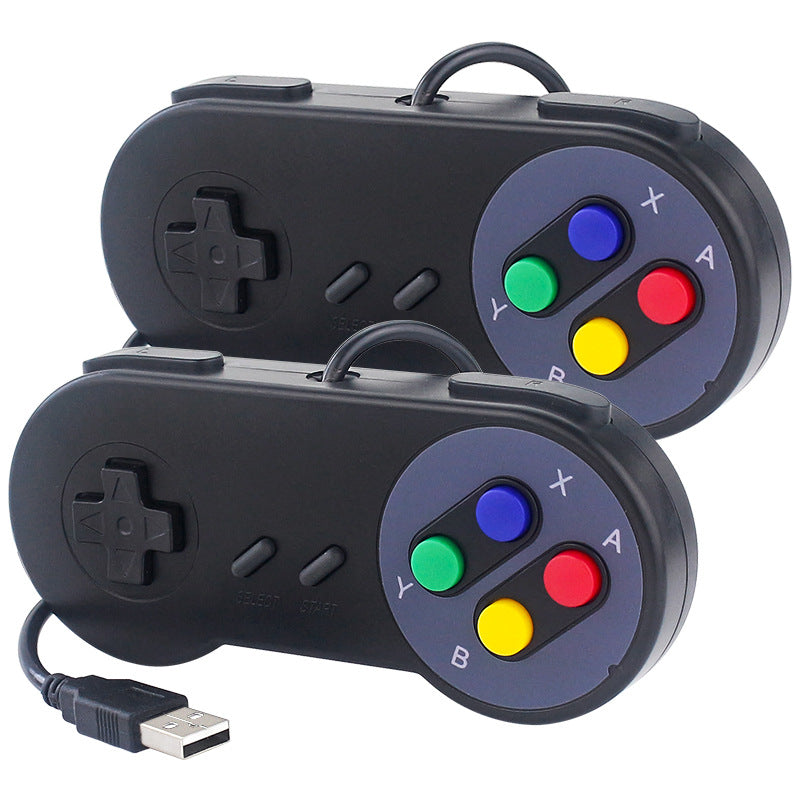 eprolo Raspberry Pi USB gaming controller with retro design, SNES-style arcade game controller for PC plug-and-play gaming.