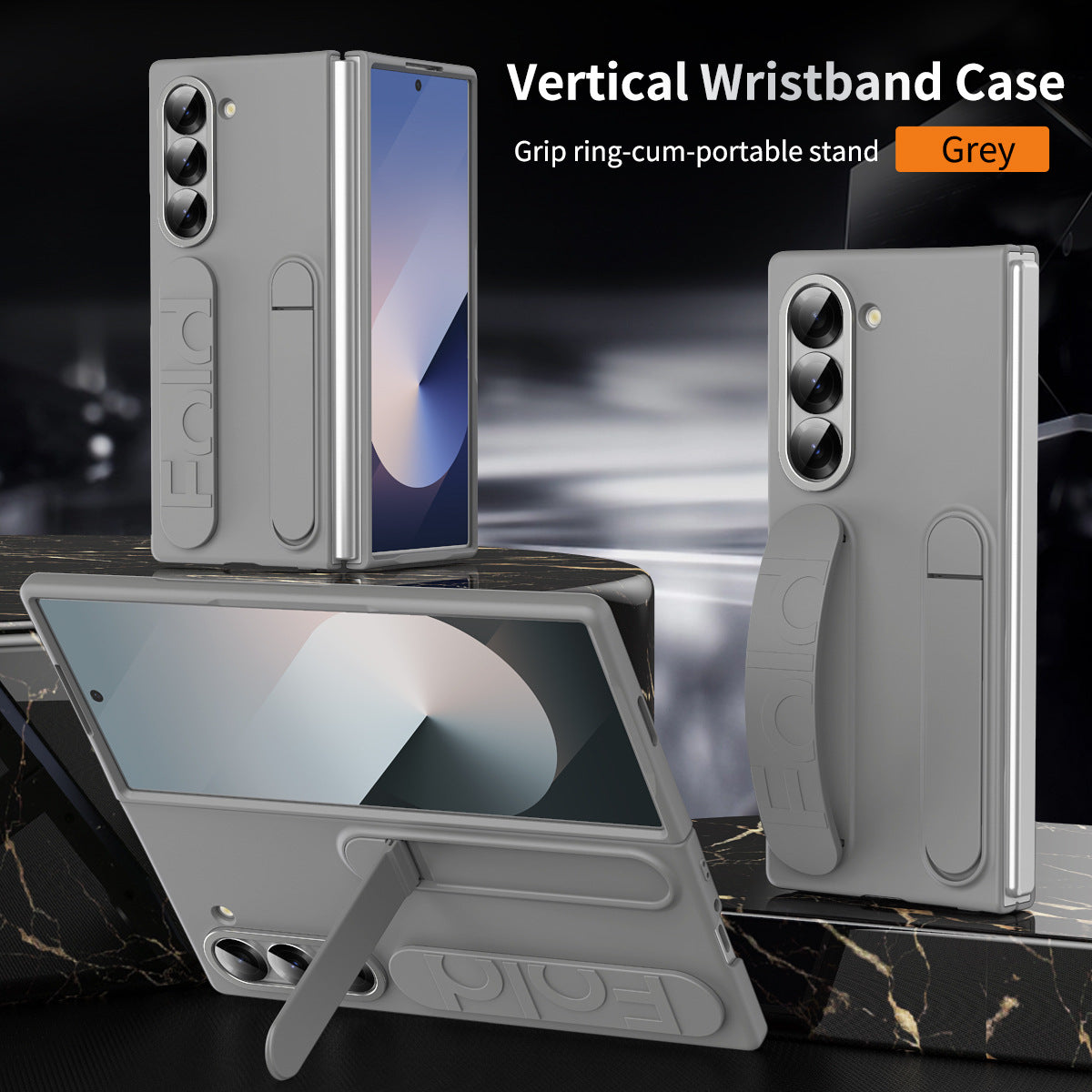 Eprolo Samsung Z Fold 6 phone case with integrated wristband, protective film, and anti-fall features for durable protection.