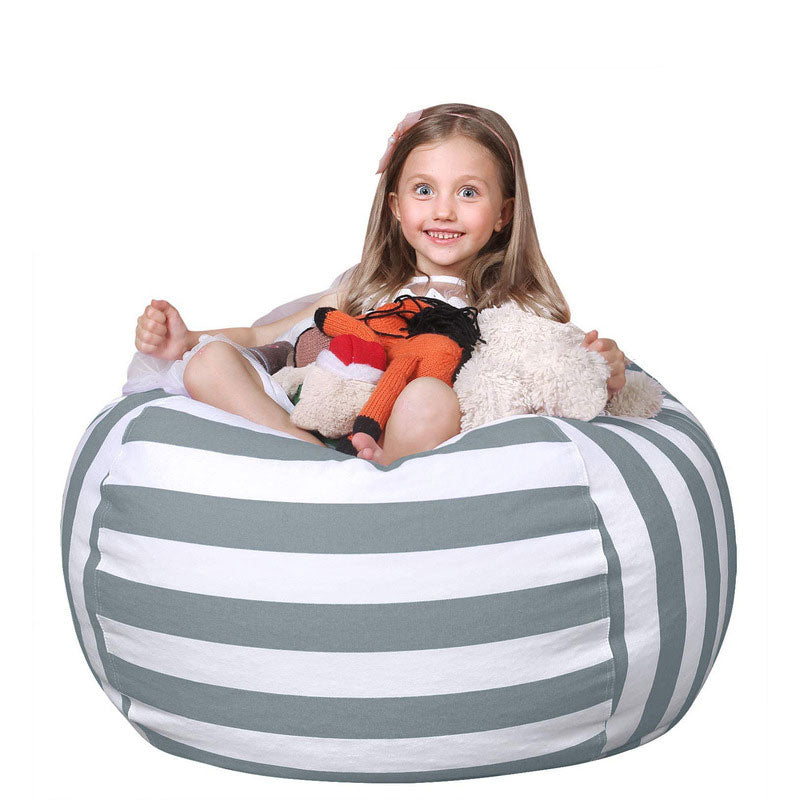 Kids' beanbag chair and plush toy set by eprolo, featuring cozy cotton canvas fabric and colorful, soft plush toys for playtime comfort.