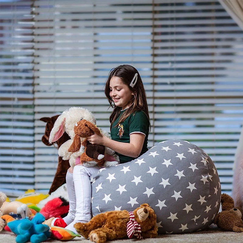 Kids' beanbag chair and plush toy set by eprolo, featuring cozy cotton canvas fabric for comfortable playtime.