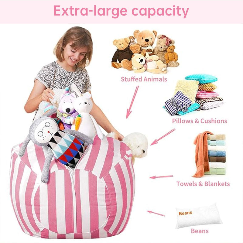 Kids' beanbag chair and plush toy set by eprolo, featuring cozy cotton canvas fabric for comfortable playtime.
