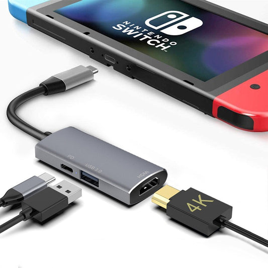 eprolo USB hub docking station with three-in-one C interface for game consoles and USB splitter switch, compact and functional design