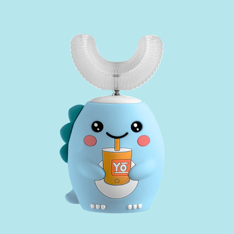 Eprolo U-shaped electric toothbrush for children, rechargeable baby toothbrush with dinosaur design for ages 2-12.