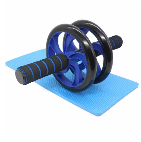 Abdominal Exercise Roller - Classic Dual Wheel with Foam Handles - Includes Extra Thick Knee Pad - American Smart