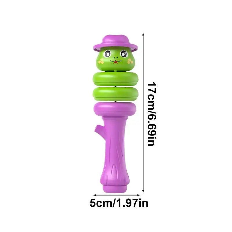 Cartoon snake-shaped toy with a twisting, rotating design, featuring a snake, duck, and dragon elements for decompression and balance play.