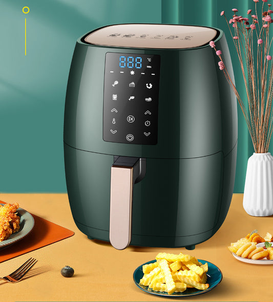 Eprolo 5.5L smart touch air fryer with large capacity and automatic power-off feature, displayed with digital controls.