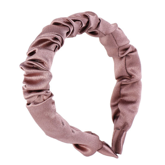 Eprolo multi-color retro satin pleated hair compression headband with a stylish, vintage-inspired design and comfortable fit.