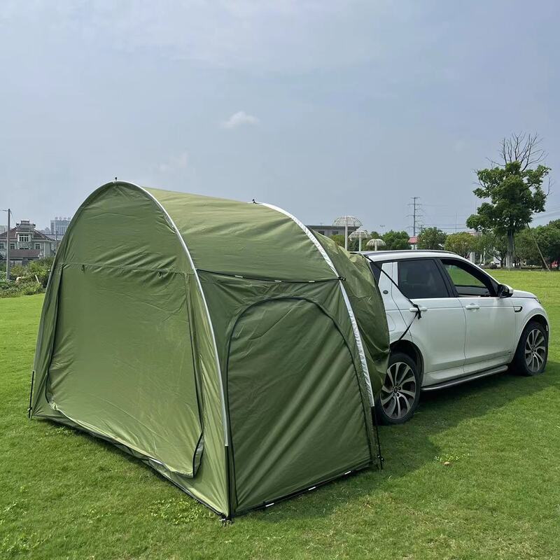 Outdoor car trunk tent with canopy by eprolo, sun-resistant camping gear for shade and shelter during outdoor adventures