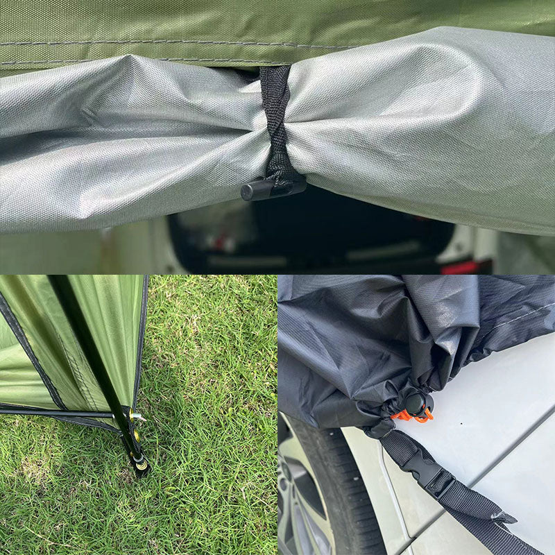 Outdoor car trunk rear tent with canopy by eprolo, sun-resistant camping equipment for outdoor shade and shelter.