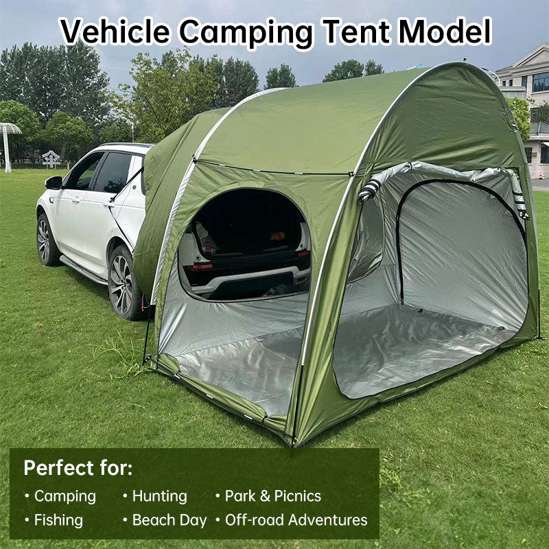 Outdoor car trunk rear tent with canopy by eprolo, sun-resistant camping equipment for car outdoor adventures.