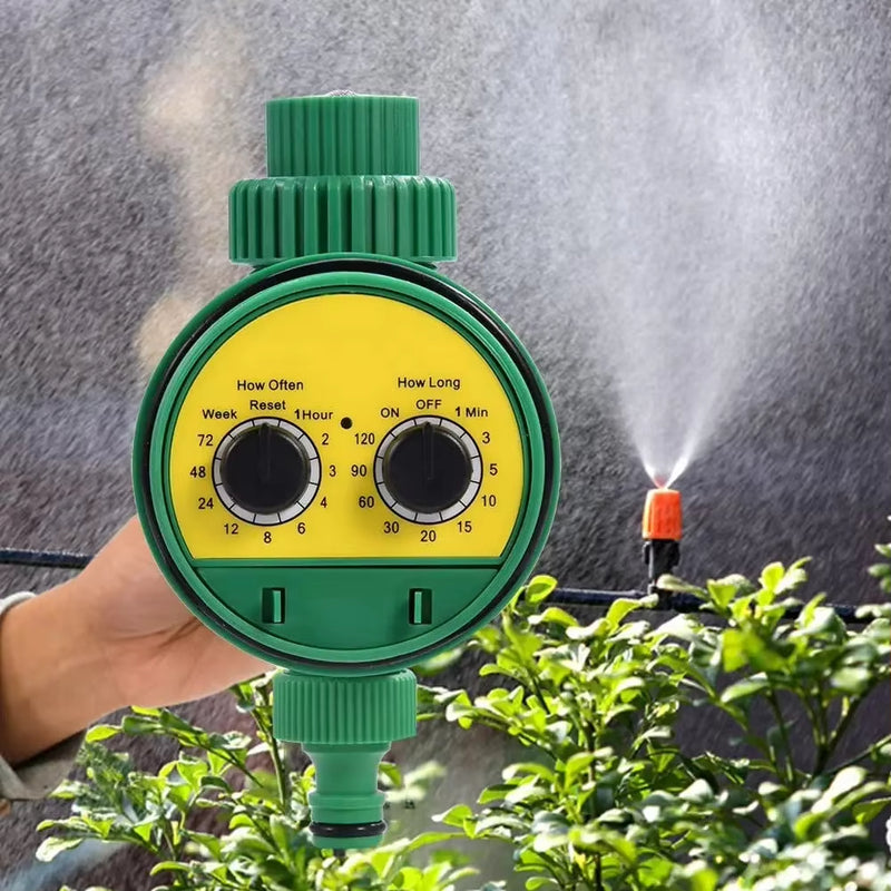 Eprolo outdoor plastic garden hose with electronic automatic irrigation timer, flexible hose and digital control for watering.