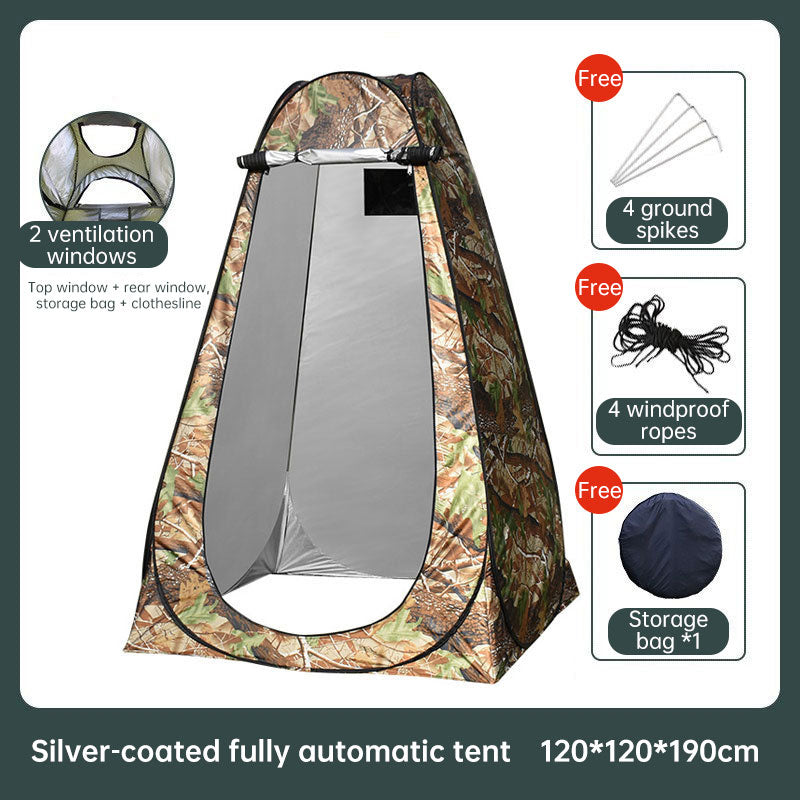 Eprolo portable outdoor camping tent for single person with changing room, shower, and storage, suitable for fishing and photography.