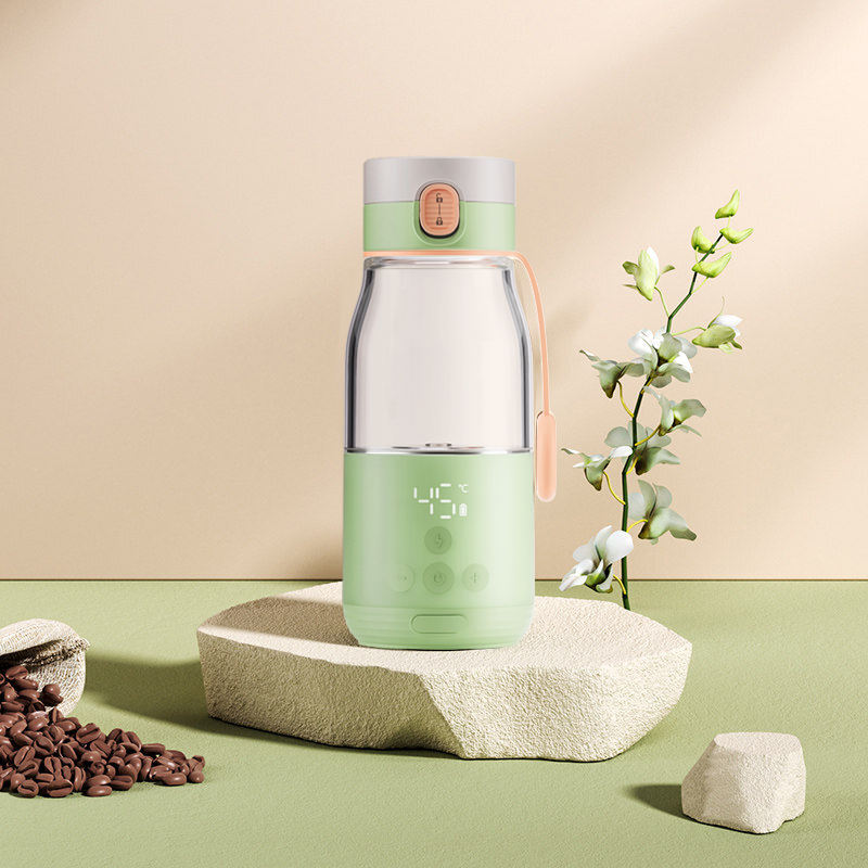 Portable rechargeable smart baby milk travel kettle by eprolo, showing a compact water heater for warm milk on the go.