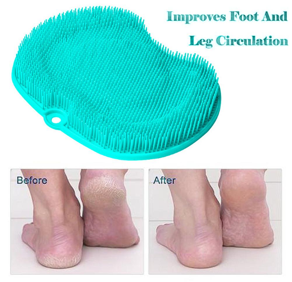Eprolo foot massager and cleaning brush for pregnant women and elderly, with scrubber pad for feet washing and massage.