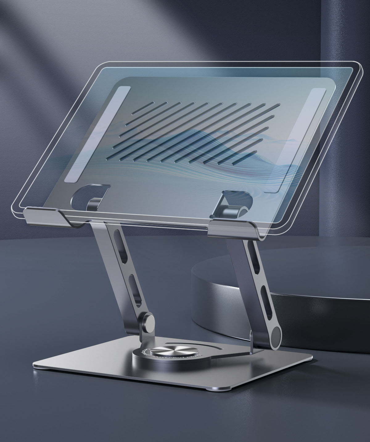 Dual arm support tablet stand with infinite adjustment, rotation, folding, heat dissipation, gaming phone stand - American Smart