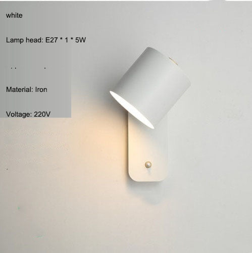Eprolo Nordic LED wall lamp with switch, minimalist macaron design for bedroom, study, or dining room corridor lighting.