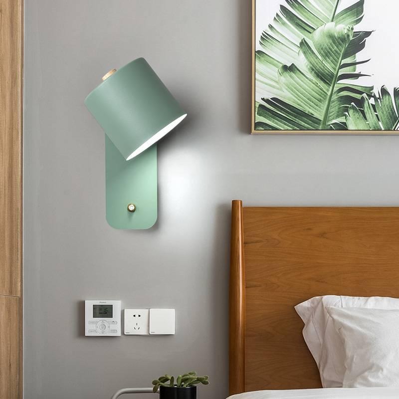 Minimalist eprolo macaron LED wall lamp for Nordic bedrooms, study, and dining rooms with switch and modern design.