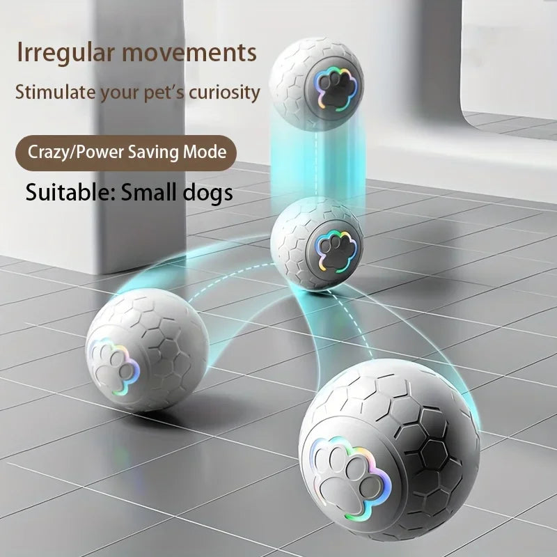 Rechargeable eprolo interactive pet toy ball with bite-resistant surface and automatic bouncing for engaging play.