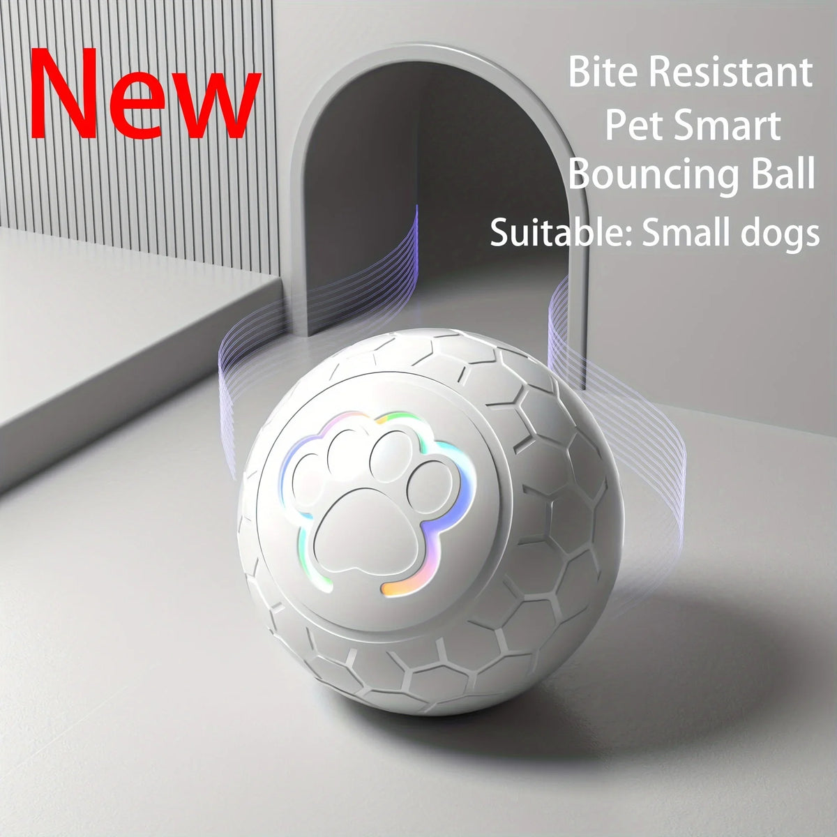 Rechargeable eprolo interactive pet toy ball with automatic bouncing, bite-resistant design for engaging pet play.
