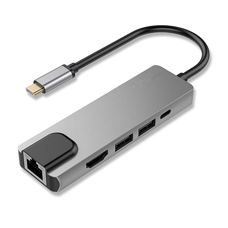 Eprolo Type C docking station with HDMI 4K port, Gigabit Ethernet, and multiple USB 3.0 ports on sleek all-in-one hub.