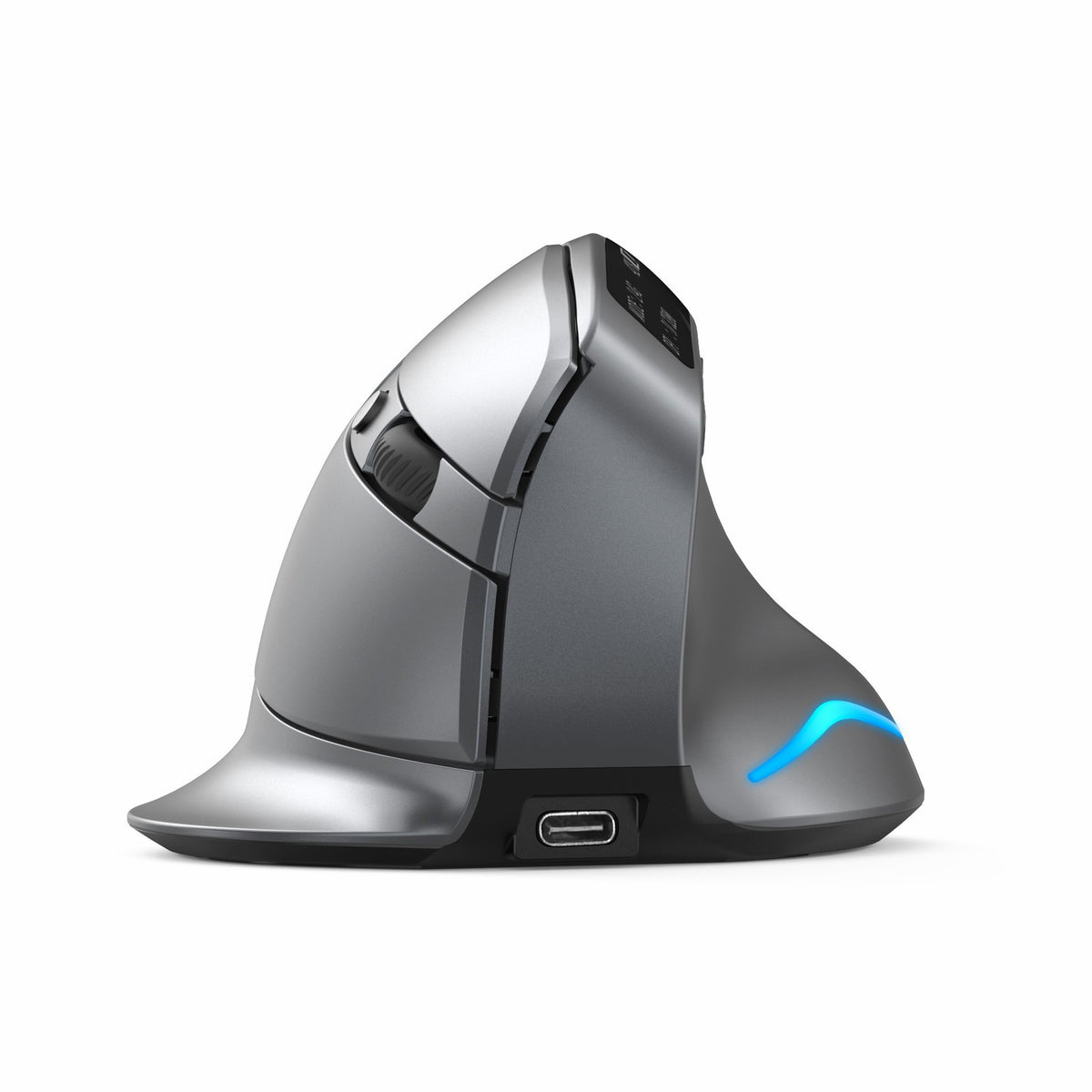 eprolo ZELOTES Master F-26C Bluetooth wireless mouse with dual mode grip, vertical design, anti-slip hand grip, and display features