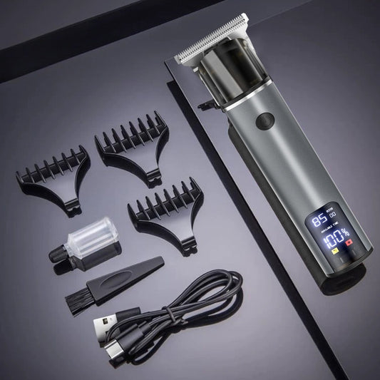 Eprolo electric hair clipper with oil, cutting head, and carving attachment for bald head grooming and hair trimming.