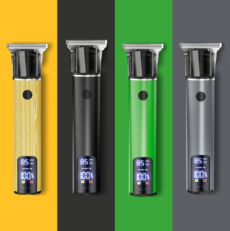Electric eprolo hair clipper with cutting head and oil, designed for hair trimming, carving, and bald head grooming.