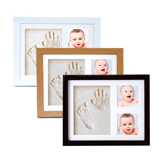 Eprolo handprint and footprint frame with ink pad for baby, dog, and cat paw prints, DIY photo keepsake display.