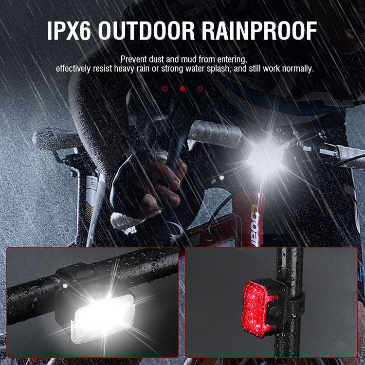 Eprolo bicycle headlights and taillights mounted on mountain and road bikes, rainproof, ideal for night riding and kids cycling.