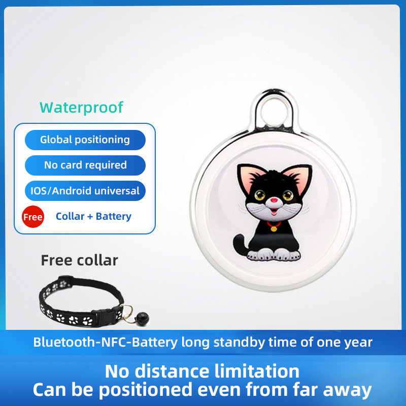 Eprolo Pet Loss Preventer GPS tracker attached to a cat collar, enabling intelligent tracking and loss prevention for cats and dogs.