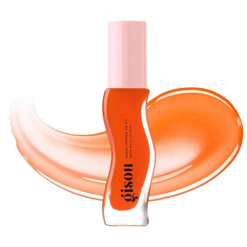 Eprolo Hydrating Lip Oil Gloss Honey Gold 6-in-1 moisturizing lip care with glossy finish, displayed in a clear tube with honey gold tint.