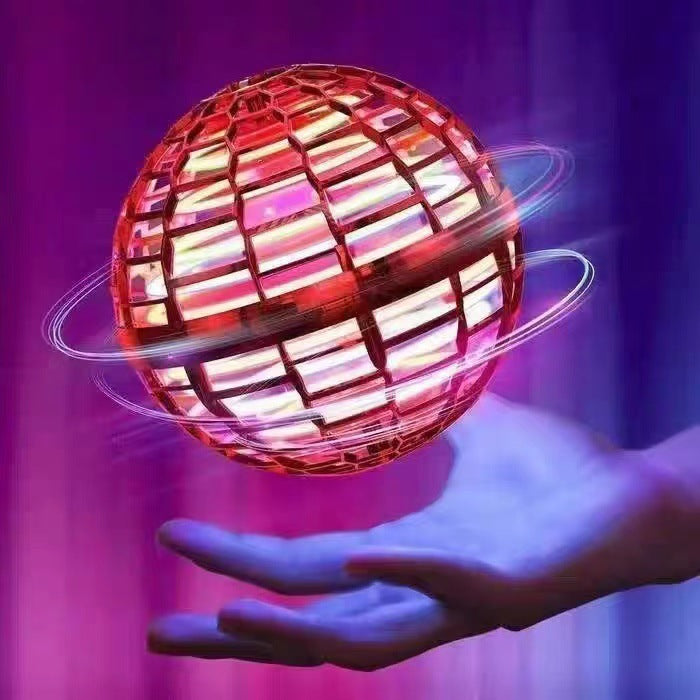 Eprolo UFO intelligent sensing spinning magic flying ball glowing in midair, children playing with fingertip-controlled floating toy