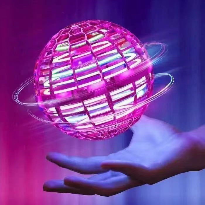 Eprolo UFO intelligent sensing spinning magic flying ball glowing at fingertip, children's floating toy with LED lights